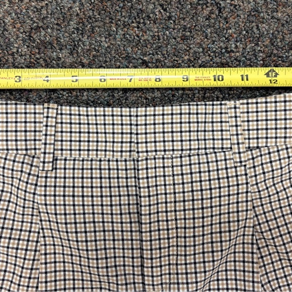 Banana Republic Women’s Size 4 Plaid Pleated Cuff Pant Navy Khaki - Picture 8 of 8